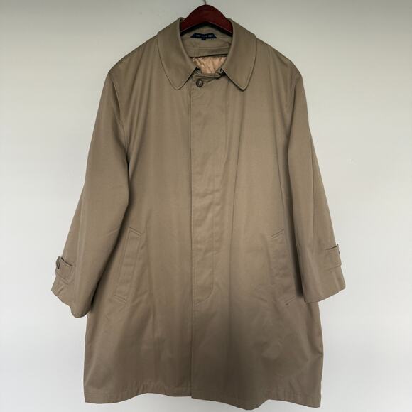 Vintage Chaps Ralph Lauren Trench Coat Large Thinsulate Lining Quiet Luxury Fall - Picture 2 of 15